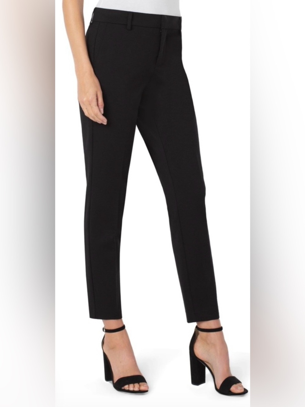 NWT Liverpool Los Ángeles Black Kelsey Knit Ponte Trouser Stretch Size 10/30 NEW
